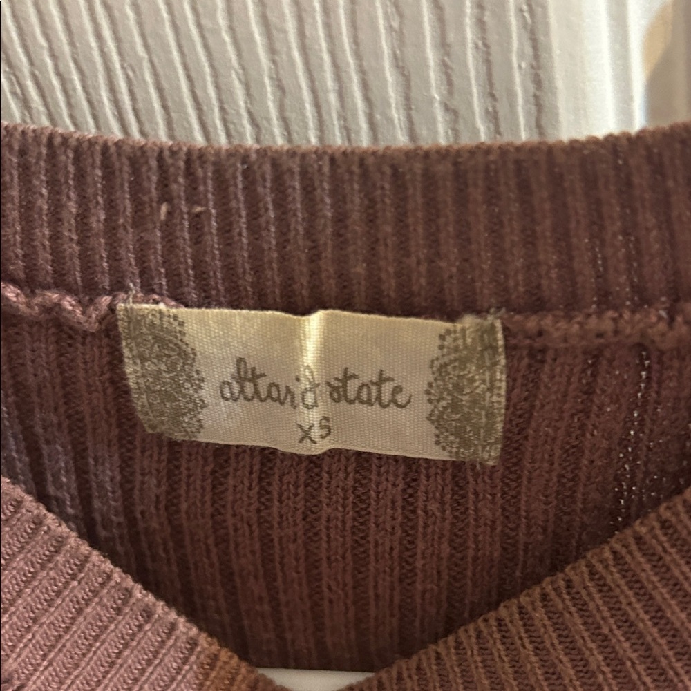 Altar'd State Ribbed Plum Crop Top - Picture 2 of 2